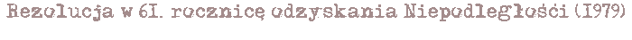 Rezolucja w 61 rocznicę odzyskania Niepodległości